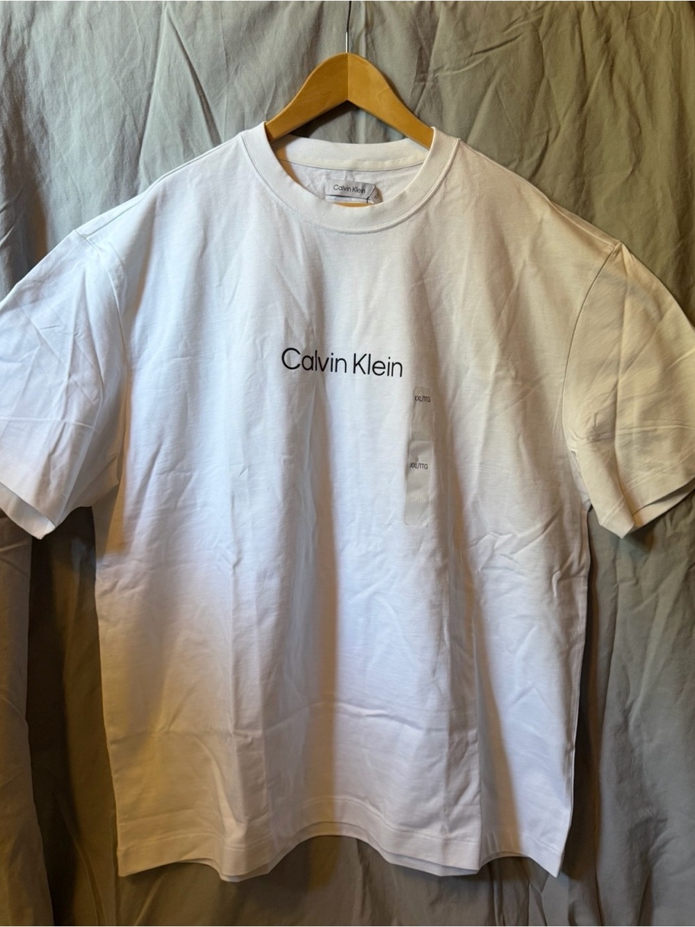 Calvin Klein White Crew Neck Logo T-Shirt